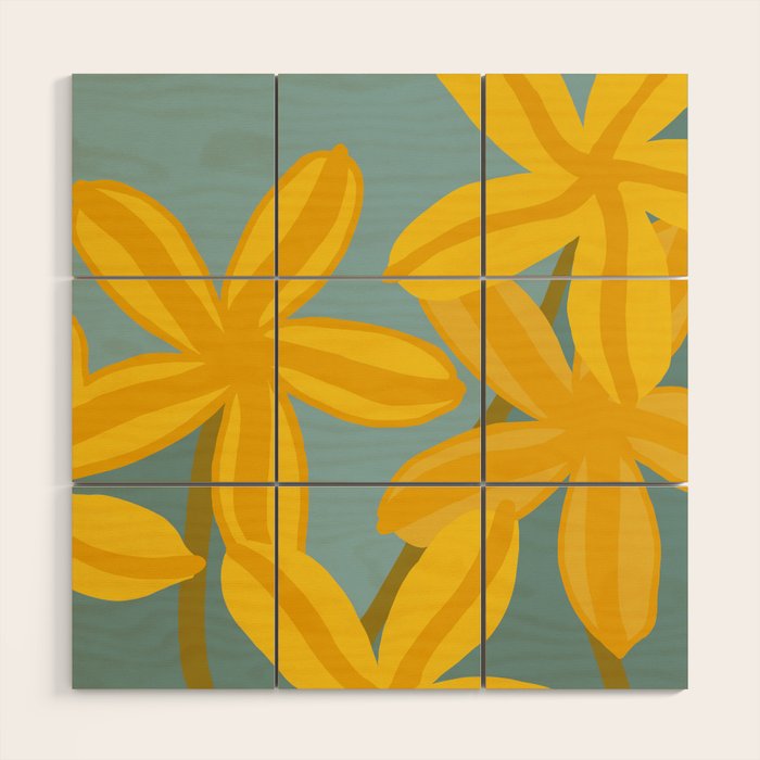 Large Yellow Lilies  Wood Wall Art Gallery Image 1