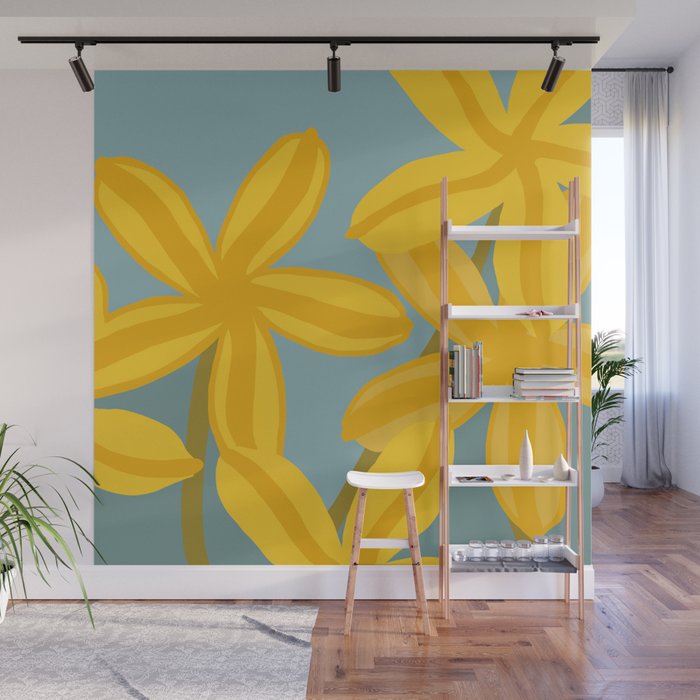 Large Yellow Lilies  Wall Mural Gallery Image 1
