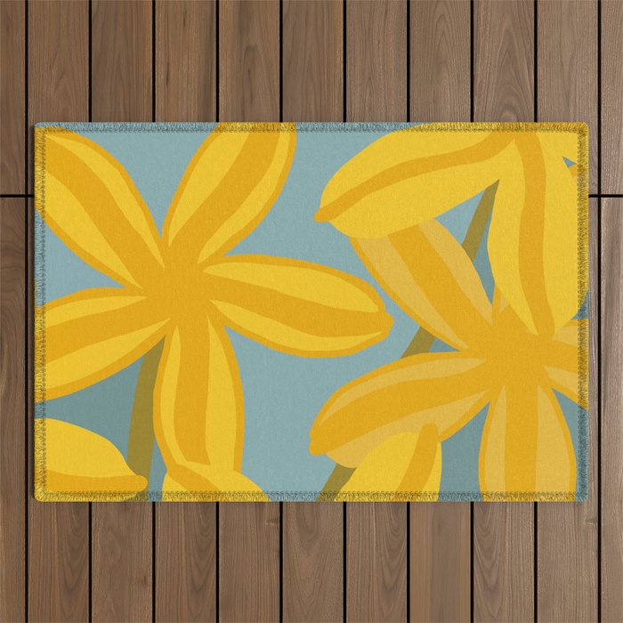 Large Yellow Lilies  Outdoor Rug Gallery Image 1