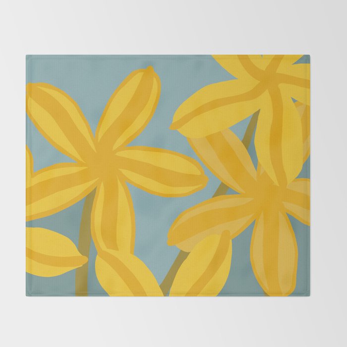 Large Yellow Lilies  Throw Blanket Gallery Image 2