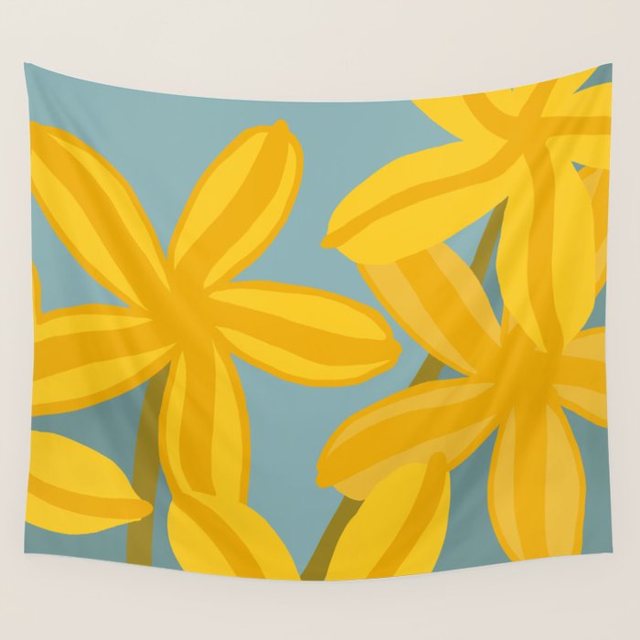 Large Yellow Lilies  Wall Tapestry Gallery Image 1