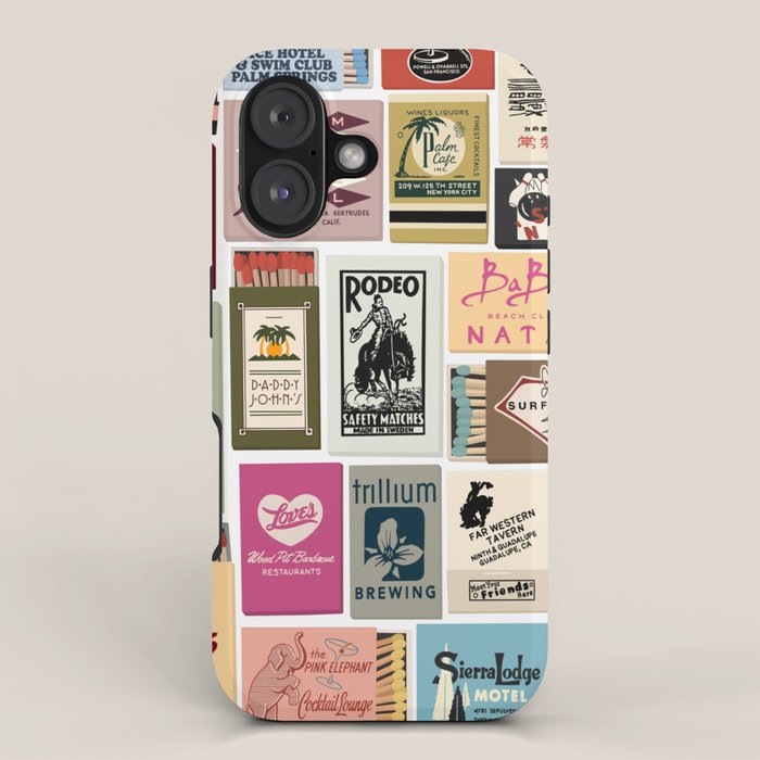 Vintage Matchbook Collage Art Print iPhone Case Gallery Image 1