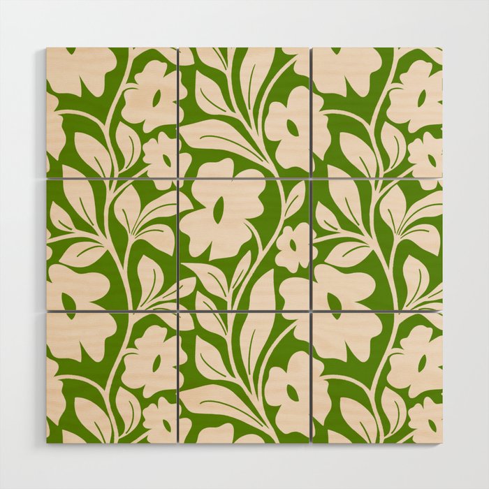 Tropical Vines Pattern - Green Wood Wall Art Gallery Image 1