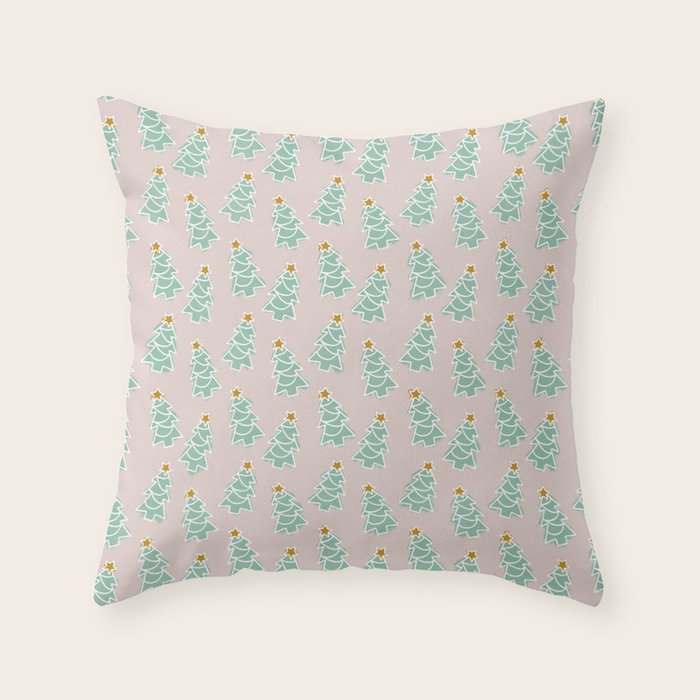CoastL Christmas Light Blush  Throw Pillow Gallery Image 1
