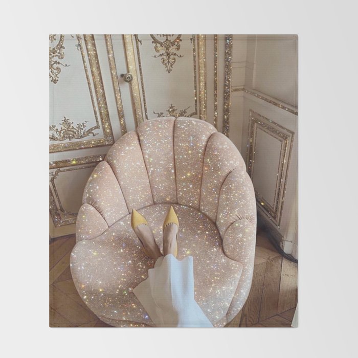 THE WEEKEND | glitter collage artwork by Yana Potter aesthetic | charm| shoes | shiny Throw Blanket Gallery Image 2