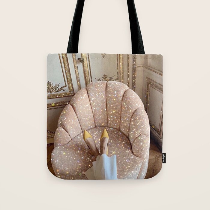 THE WEEKEND | glitter collage artwork by Yana Potter aesthetic | charm| shoes | shiny Tote Bag Gallery Image 1