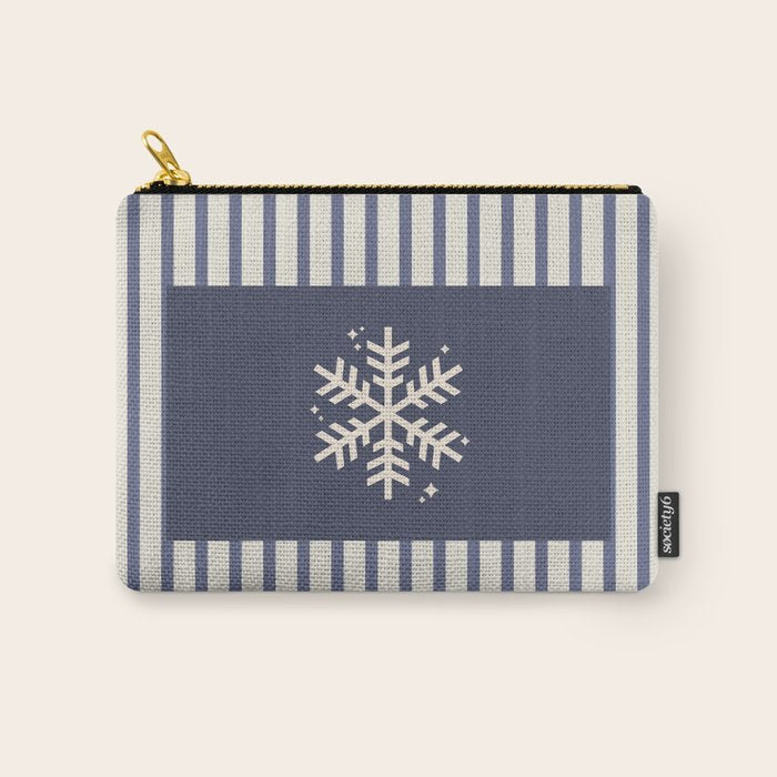 Snowflake Blue Striped Carry All Pouch Gallery Image 1