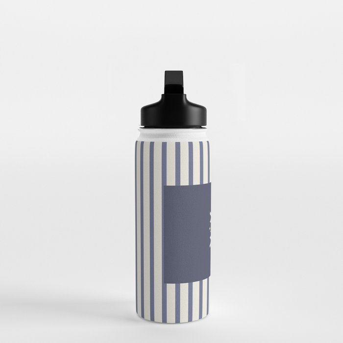 Snowflake Blue Striped Water Bottle Gallery Image 3
