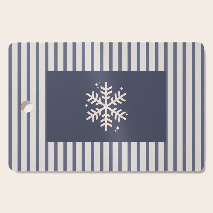 Snowflake Blue Striped Cutting Board Gallery Image 1
