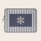 Snowflake Blue Striped Laptop Sleeve Gallery Image 1