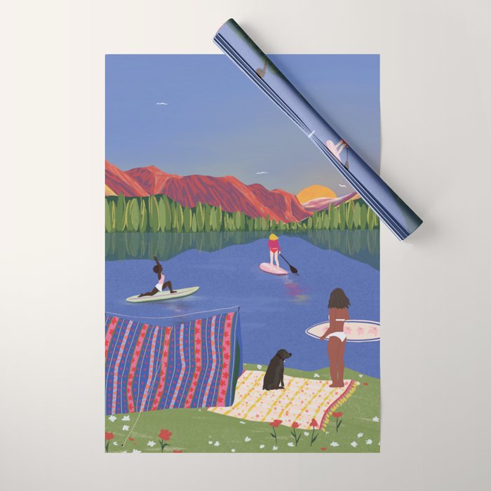 Paddle Boarding Wrapping Paper Gallery Image 1