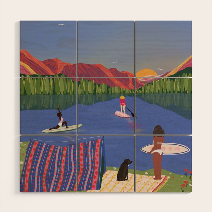 Paddle Boarding Wood Wall Art Gallery Image 1