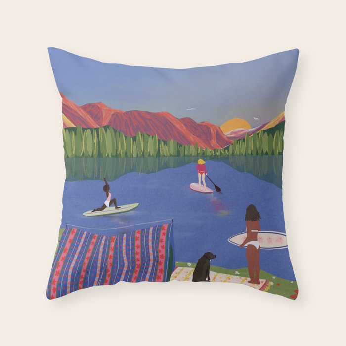 Paddle Boarding Throw Pillow Gallery Image 6