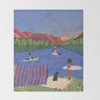 Paddle Boarding Throw Blanket Gallery Image 2