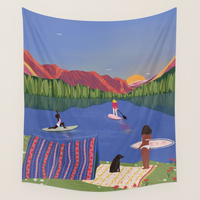 Paddle Boarding Wall Tapestry Gallery Image 4