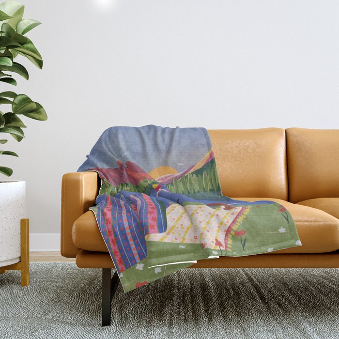 Paddle Boarding Throw Blanket Gallery Image 1