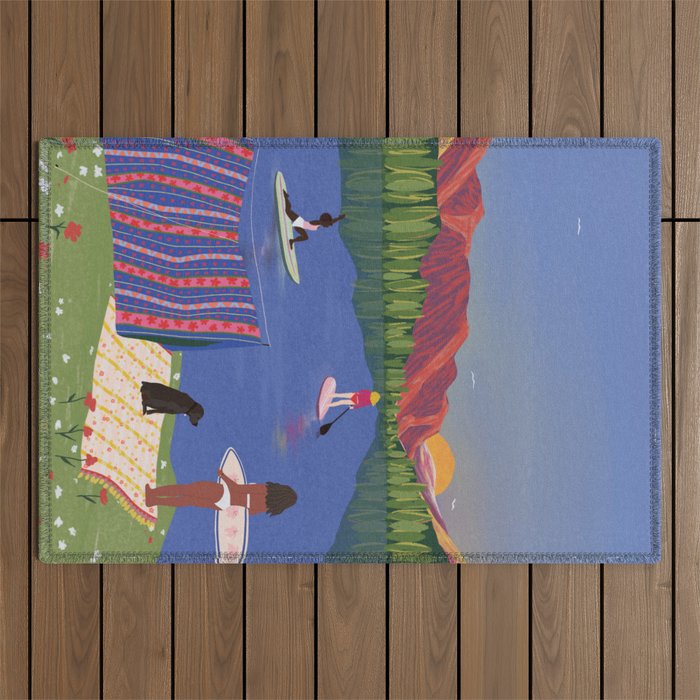 Paddle Boarding Outdoor Rug Gallery Image 1