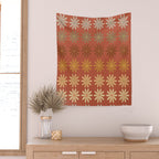 Ombre Abstract Daisies on Mandarin Orange Wall Tapestry Gallery Image 2