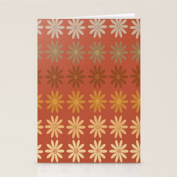 Ombre Abstract Daisies on Mandarin Orange Stationery Card Gallery Image 1