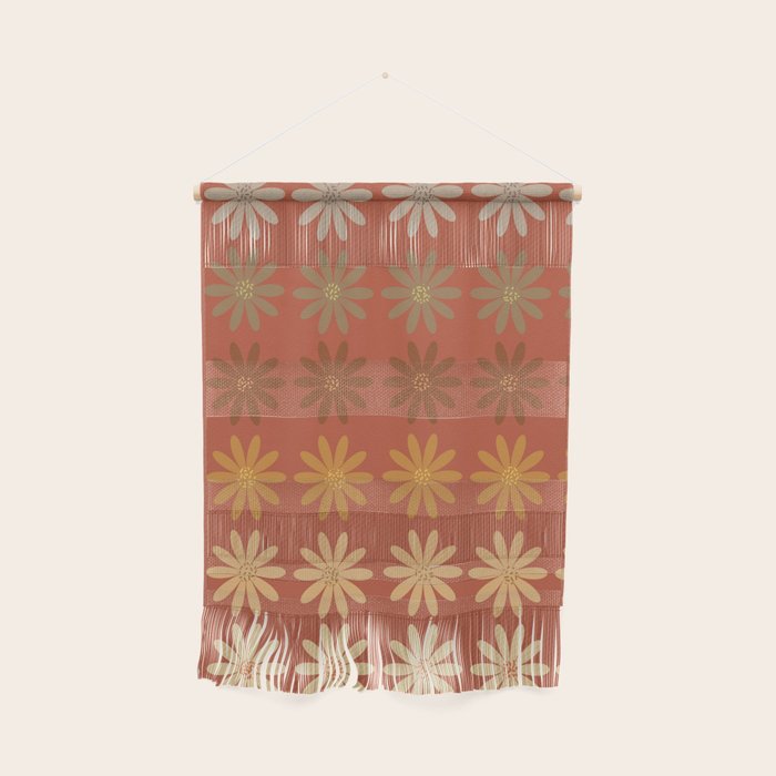 Ombre Abstract Daisies on Mandarin Orange Wall Hanging Gallery Image 1