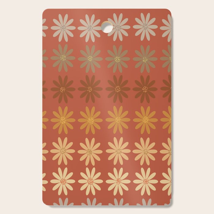 Ombre Abstract Daisies on Mandarin Orange Cutting Board Gallery Image 1
