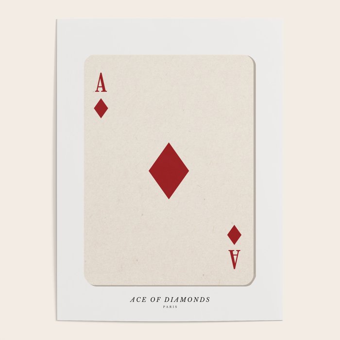 Ace of Diamonds Playing Card Art Print Trendy Poster Gallery Image 4