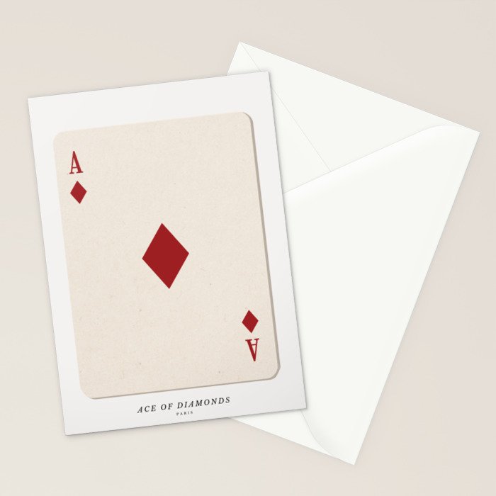 Ace of Diamonds Playing Card Art Print Trendy Stationery Card Gallery Image 2