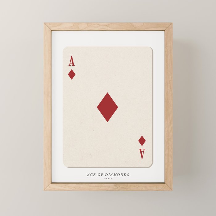 Ace of Diamonds Playing Card Art Print Trendy Mini Art Print