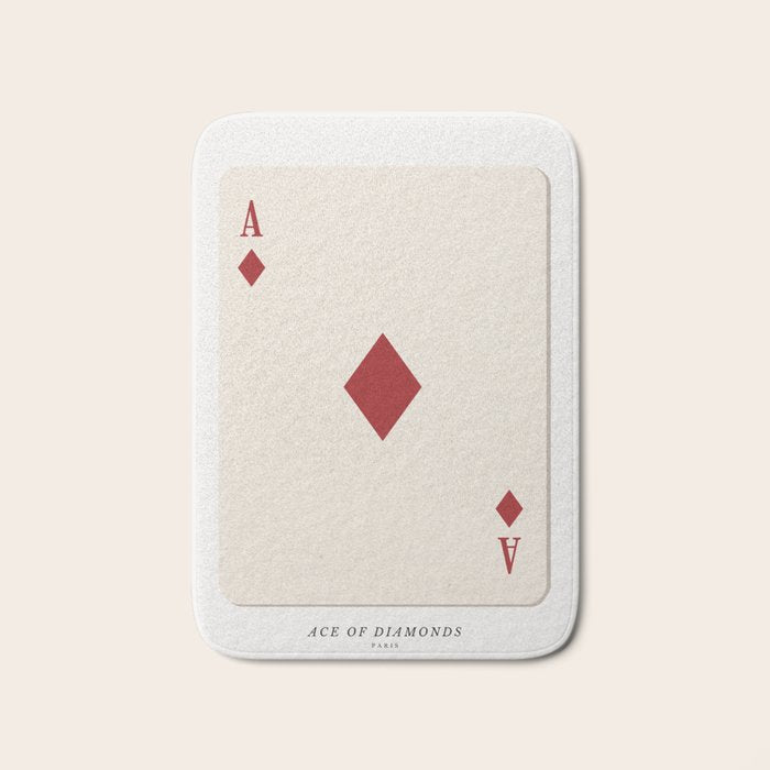 Ace of Diamonds Playing Card Art Print Trendy Bath Mat Gallery Image 1