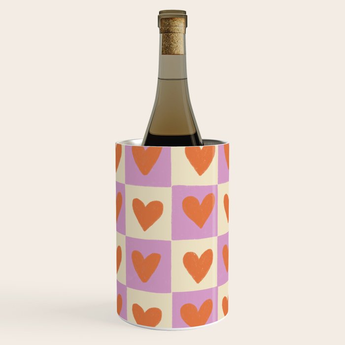 Checker red hearts  Wine Chiller Gallery Image 1