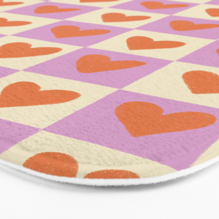 Checker red hearts  Bath Mat Gallery Image 3
