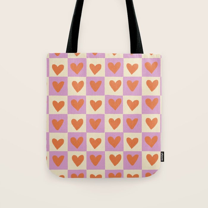 Checker red hearts  Tote Bag Gallery Image 1