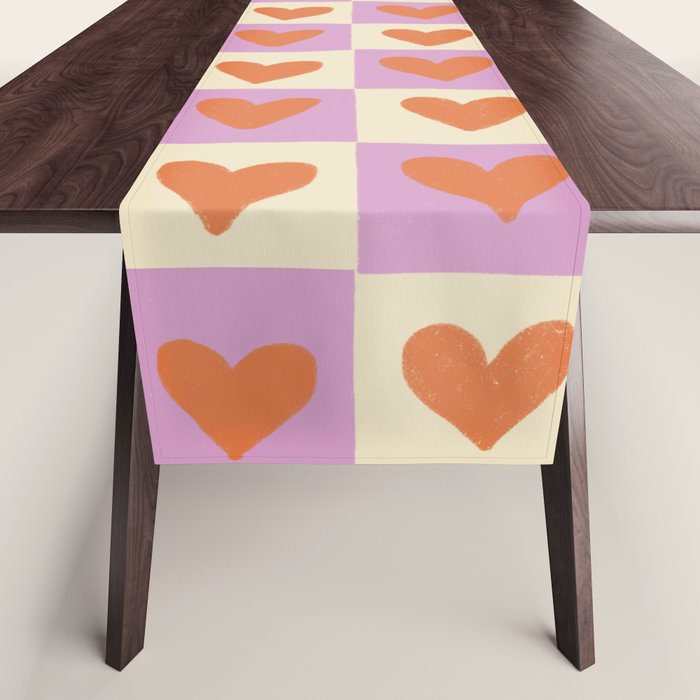 Checker red hearts  Table Runner Gallery Image 1