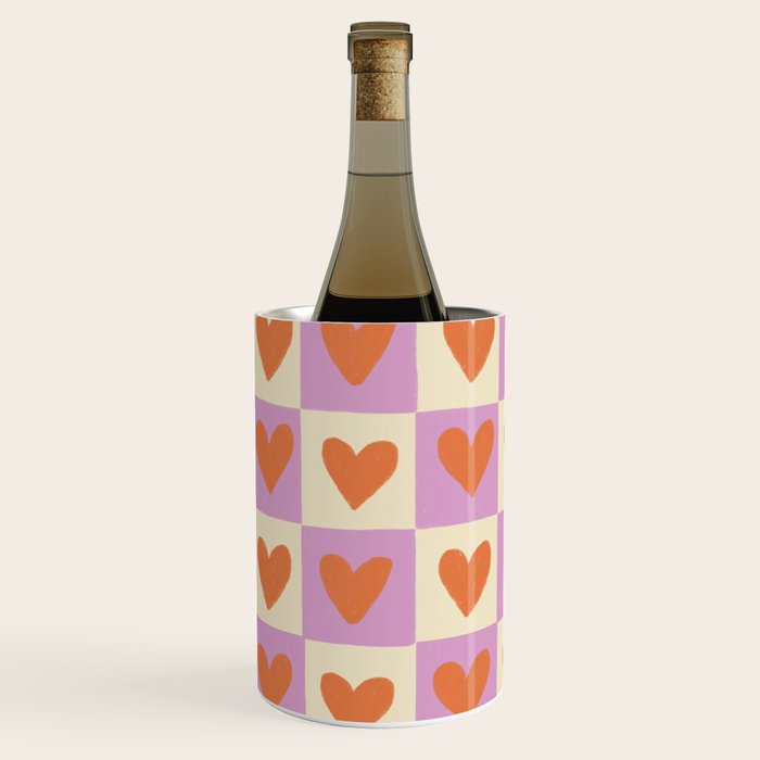 Checker red hearts  Wine Chiller Gallery Image 3