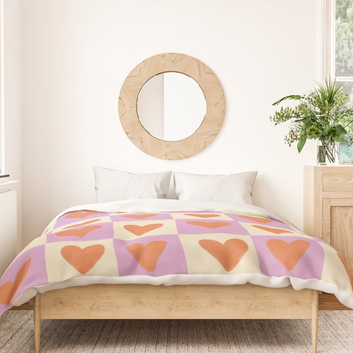 Checker red hearts  Duvet Cover Gallery Image 3