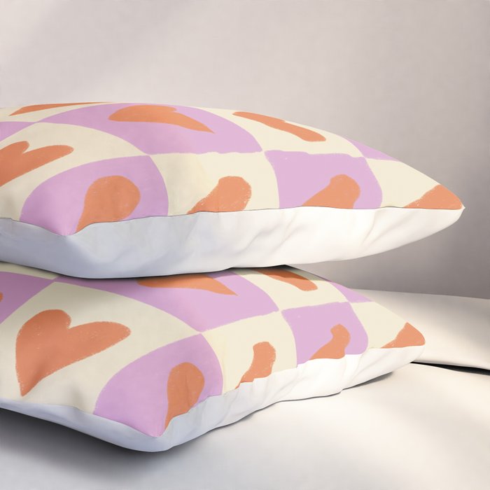 Checker red hearts  Pillow Sham Gallery Image 3