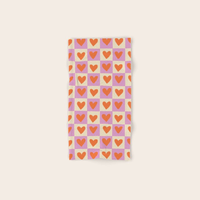 Checker red hearts  Towels Gallery Image 1