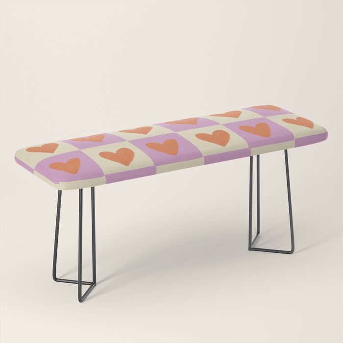 Checker red hearts  Bench Gallery Image 1