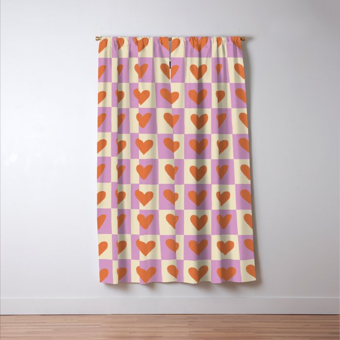 Checker red hearts  Window Curtain Gallery Image 3