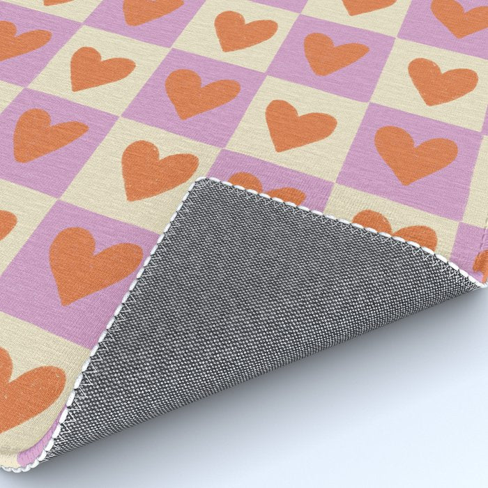Checker red hearts  Rug Gallery Image 4