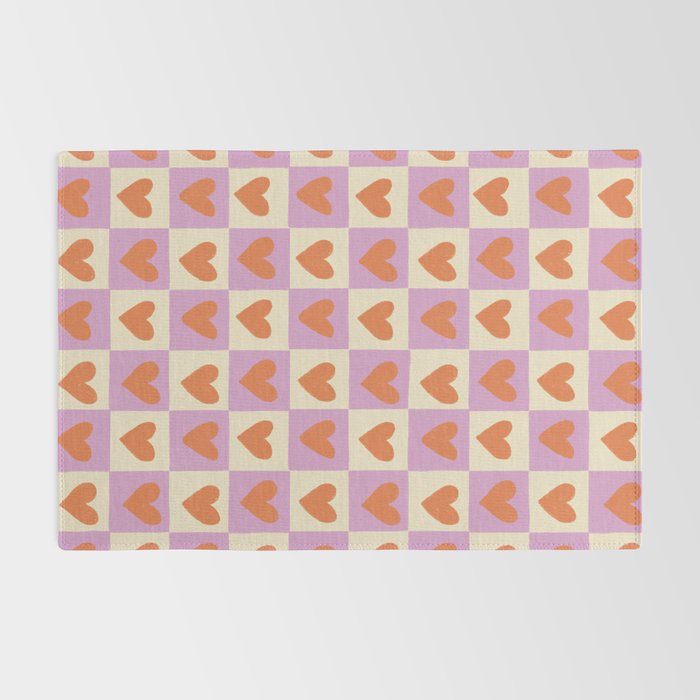 Checker red hearts  Rug Gallery Image 2