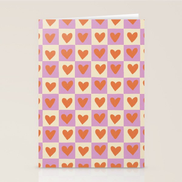Checker red hearts  Stationery Card Gallery Image 2