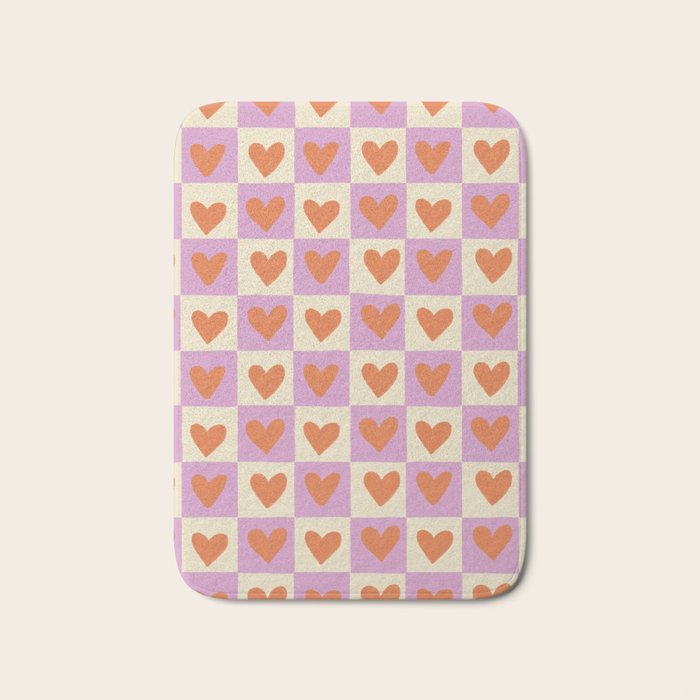 Checker red hearts  Bath Mat Gallery Image 1