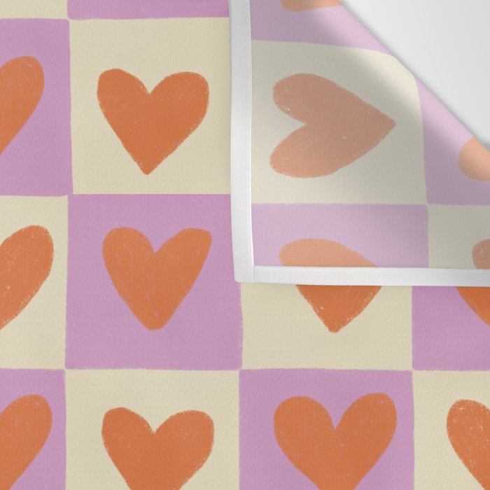 Checker red hearts  Wall Tapestry Gallery Image 3