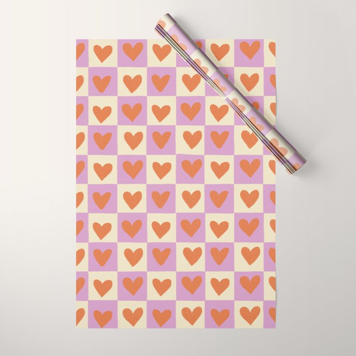Checker red hearts  Wrapping Paper Gallery Image 1