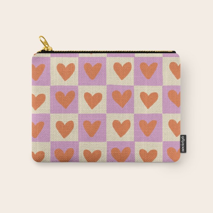 Checker red hearts  Carry All Pouch Gallery Image 1
