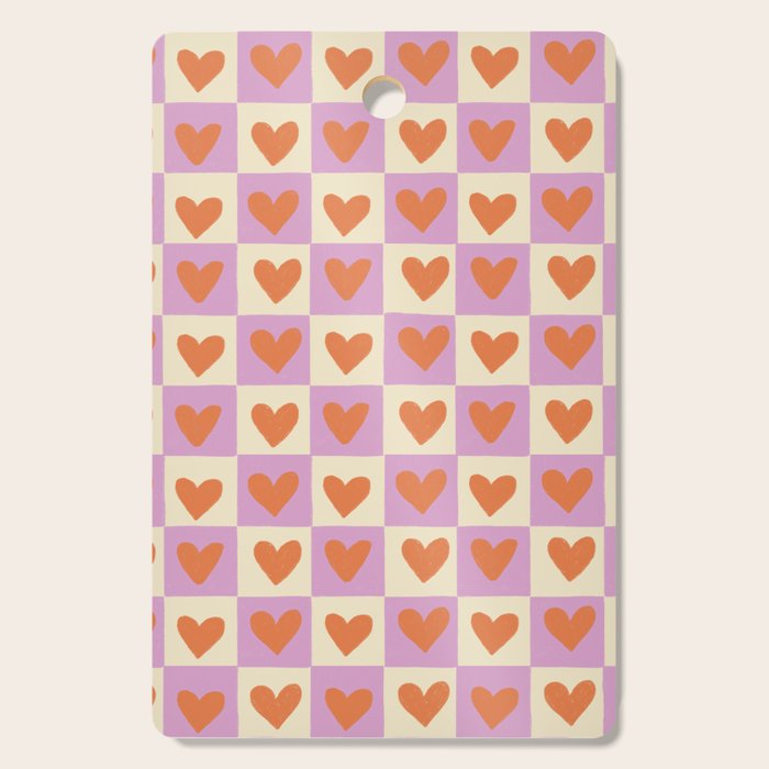 Checker red hearts  Cutting Board Gallery Image 1