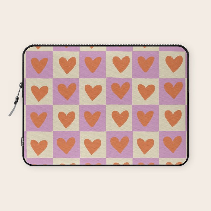Checker red hearts  Laptop Sleeve Gallery Image 1