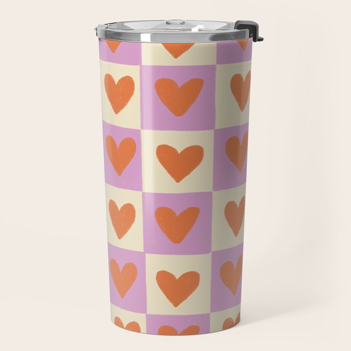 Checker red hearts  Travel Mug Gallery Image 2