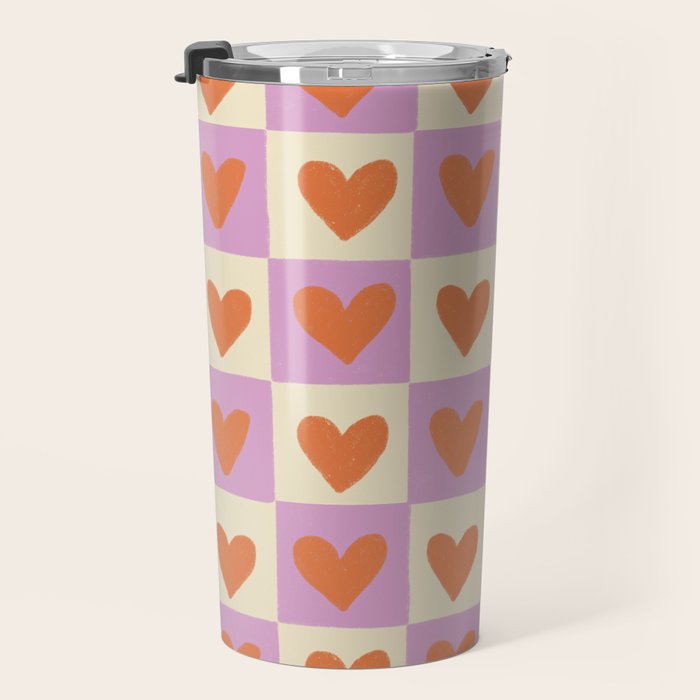 Checker red hearts  Travel Mug Gallery Image 3